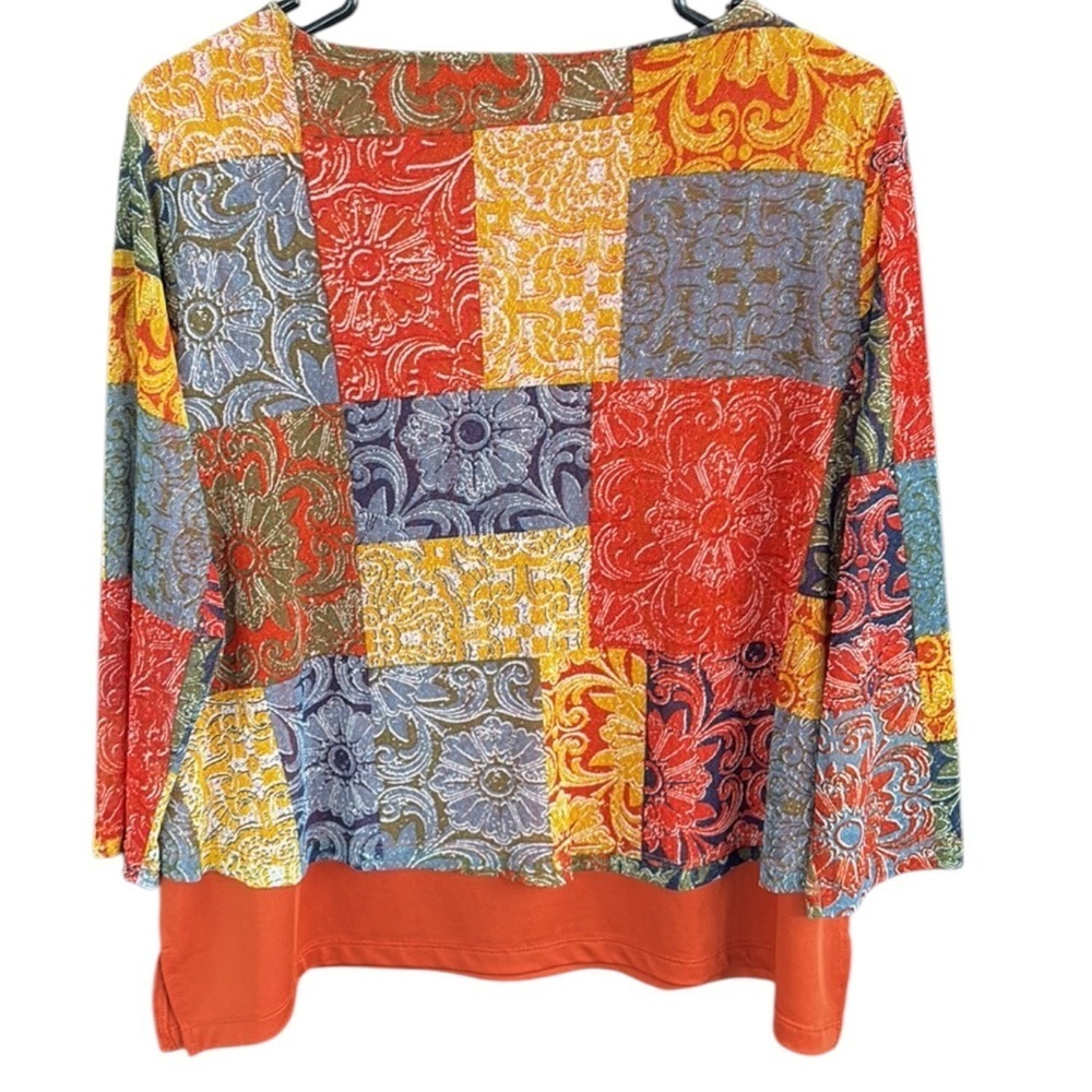 NWT Multiples Spice Girl Patchwork Top Petite Med… - image 7